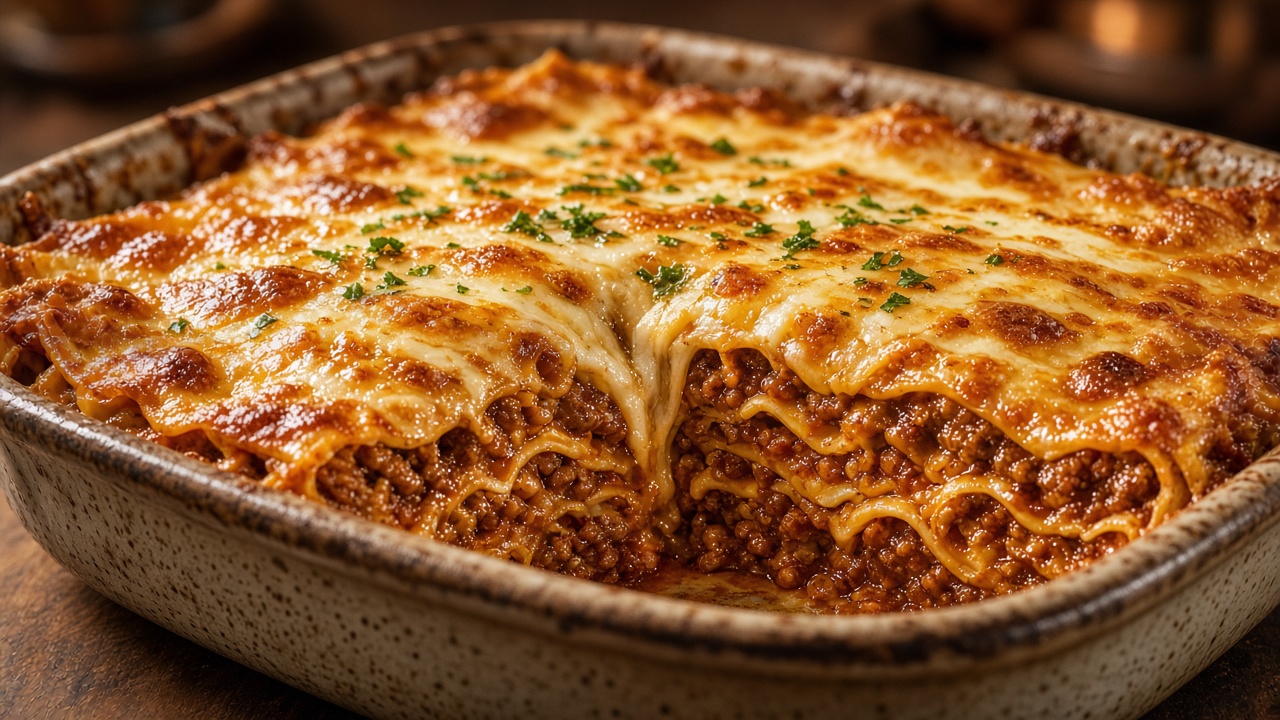 Lasagne al Forno aus dem Ofen