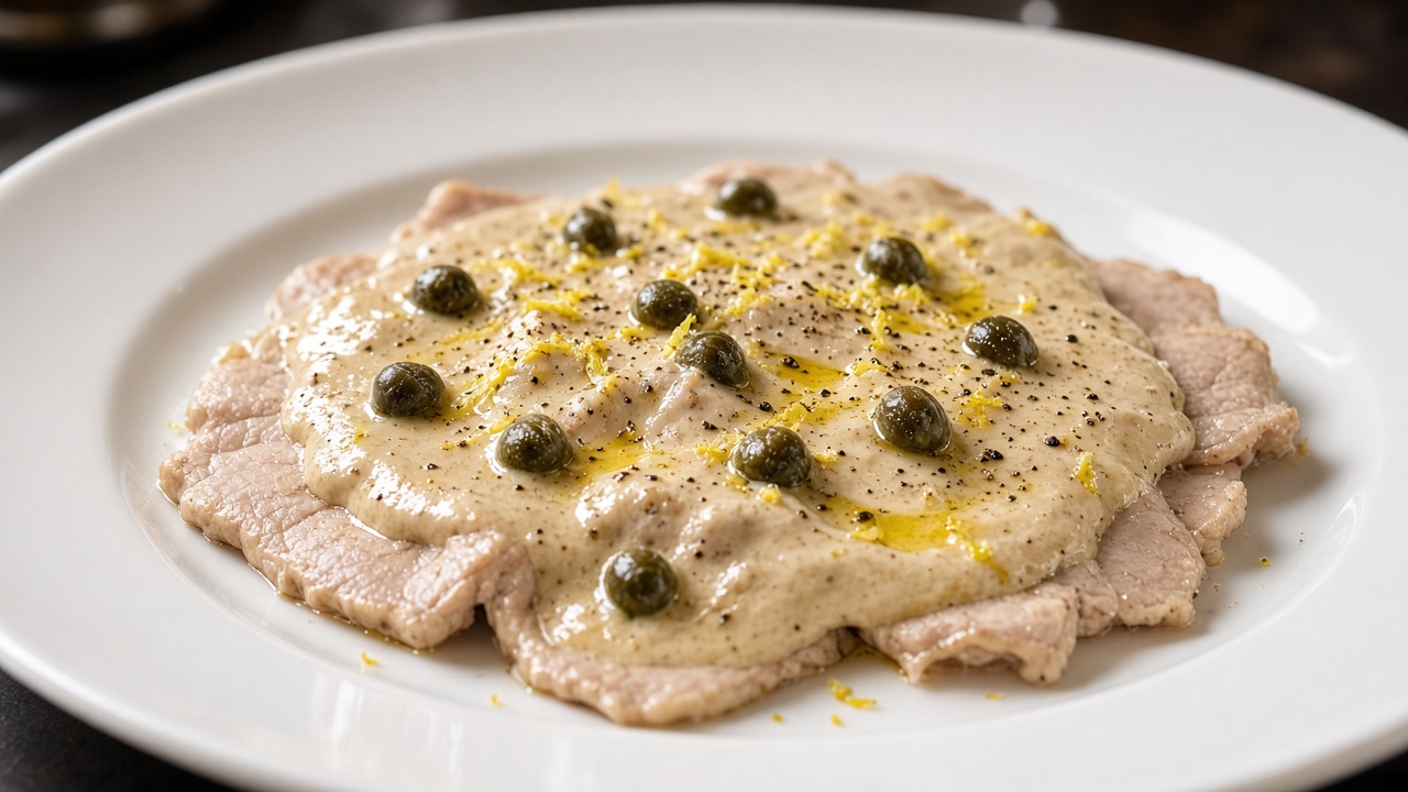 Vitello Tonnato mit Thunfischsauce und Kapern